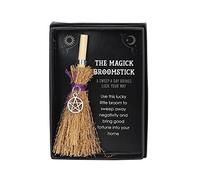 Pacific Giftware Pentacle Mini Magick Broomstick Lucky Charm in Gift Box 4.33” Tall