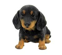 Pacific Giftware PT Realistic Look Black and Tan Short Legged Dachshund Puppy Dog Home Decorative Resin Figurine