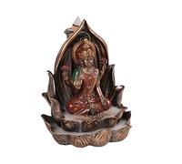 Pacific Giftware Sacred Hindu Goddess Lakshmi Sitting on Lotus Flower Resin Home Decor Backflow Burner