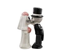 Pacific Giftware Salt & Pepper Shakers Set - Love Never Dies Ceramic Bride and Groom Kissing Magnetic Shaker