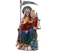 Pacific Giftware Santa Muerte Saint of Holy Death Seated Religious Statue 9 Inch Seven Powers (Rainbow)