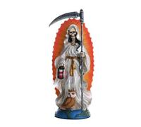 Santa Muerte Saint of Holy Death Standing Religious Statue 7.25 Inch White Tunic Purification Santisima Muerte Sculpture