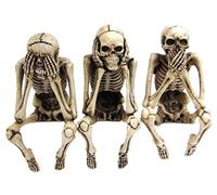 Pacific Giftware See Hear Speak No Evil Skeleton Skull Computer Monitor Toppers and Shelf Sitters 7cm Tall
