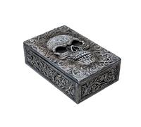 Pacific Giftware Skull Tarot Box - Embellished with Gothic Skull Design Storage box made for essential trinkets, small Knick-Knacks, perfect for tarot cards.