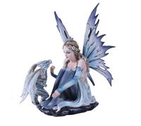 Pacific Giftware Snowflake Winter Fairy and White Leopard Dragon Mystical Statue Figurine