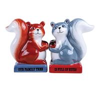Pacific Giftware Squirrel Family Tree Full of Nuts Ceramic Magnetic Salt and Pepper Shaker Set