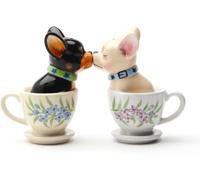 Pacific Giftware Tea Cup Chihuahua Pups Magnetic Salt and Pepper Shaker Set