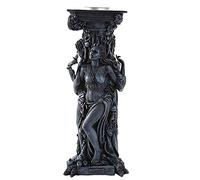 Pacific Giftware Triple Goddess Mother Maiden Crone Pagan Worship Decorative Tea Light Candle Holder Stand 10 Inches Tall (Gray Stone) Polyresin Home Decor