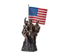 Pacific Giftware Trump Fight Fight Fight Resin Figurine Detailed Bronze Finish Depicting Iconic Moment Collectible Featuring American Flag Patriotic Trump Statue for Home Decor and Gift 15" Tall