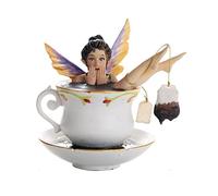 Pacific Giftware Whimsical Fairy Enjoying Bath in Tea Cup Collectible Figurine 5.75H
