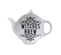 Pacific Giftware Witches Brew Teaspoon Rest by Alchemy England Ceramic Spoon Holder for Kitchen Coffee Tea Witchy Decor Utensil Rest for Halloween Gothic Occult Home Accessories 4.33"L