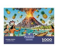 Pacific Island Volcano Sacrifice Wooden Jigsaw Puzzle Waterproof 1000 Piece Puzzles for Adults Gifts Colourful Educational Games