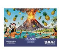 Pacific Island Volcano Sacrifice Wooden Jigsaw Puzzle Waterproof 1000 Piece Puzzles for Adults Gifts Fun Home Decoration