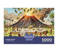 Pacific Island Volcano Sacrifice Wooden Jigsaw Puzzle Waterproof 1000 Piece Puzzles for Adults Impossible Challenging Games