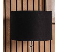 Pacific Lifestyle 25Cm Black Linen Drum Table Lampshade Self Lined Cylinder Shade
