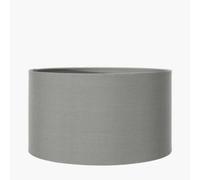 Ruma Grey Cylinder Poly Cotton Lampshade For Table Lamps | Size: 10 inches Ruma Grey 10 inches