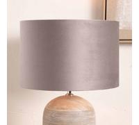Pacific Lifestyle 25Cm Taupe Velvet Cylinder Table Lampshade