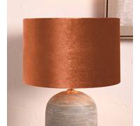 Pacific Lifestyle 25Cm Terracotta Velvet Cylinder Lampshade For Table Lamps