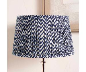 Pacific Lifestyle 30Cm Blue Chevron Tapered Pleat Table Lampshade