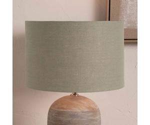 Pacific Lifestyle 30Cm Cylinder Sage Green Linen Drum Table Lampshade