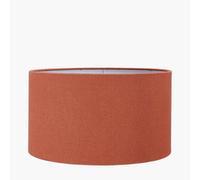 Terracotta Cylinder Lampshade for Table Lamps | Burnt Orange Drum Cotton Lamp Shade for Floor Lamps | Lined Fabric Shades for Living Room (Terracotta, 30cm)