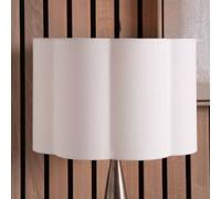 Pacific Lifestyle 30Cm White Handloom Scalloped Cylinder Table Lampshade