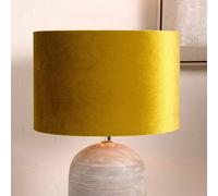 Pacific Lifestyle 35Cm Yellow Mustard Velvet Cylinder Table Lampshade