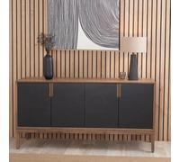 Pacific Lifestyle 4 Door Black And Natural Acacia Wood Sideboard