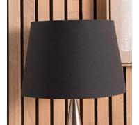 Tapered Lampshades for Table Lamps | Poly Cotton Large Lampshades for Floor Lamps | Small Lampshades for Standard Lamps (Black, 40cm Diameter)