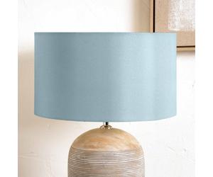 Pacific Lifestyle 40Cm Duck Egg Silk Lined Cylinder Table Lamp And Floor Shade