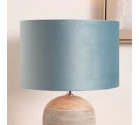 Pacific Lifestyle 40Cm Duck Egg Velvet Cylinder Table Lampshade Elegant Soft Blue Drum Floor Lamp Shade