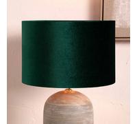 Pacific Lifestyle 40Cm Forest Green Velvet Cylinder Floor Table Lampshade
