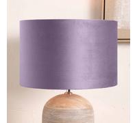 Pacific Lifestyle 40Cm Lilac Velvet Cylinder Table Lampshade Elegant Drum Floor Lamp Shade