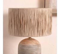 Pacific Lifestyle 40Cm Natural Raffia Cylinder Lampshade Boho Brown Palm Tree Drum Lamp Shade For Table And Floor Lamps