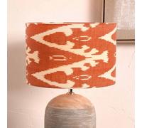 Pacific Lifestyle 40Cm Orange Patterned Drum Lampshade Cylinder Table Floor Lamp Shade