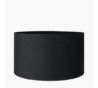 Pacific Lifestyle 45Cm Black Table Lampshade Poly Cotton Cylinder Drum Floor Lamp Shade