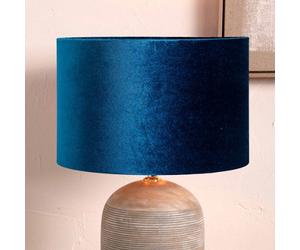 Pacific Lifestyle 45Cm Royal Blue Velvet Cylinder Table Floor Lampshade Art Deco