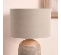 Pacific Lifestyle 45Cm Soft Grey Linen Drum Table Lampshade Self Lined Cylinder Floor Lamp Shade