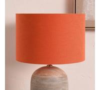 Pacific Lifestyle 45Cm Terracotta Linen Drum Table Lampshade Self Lined Cylinder Floor Lamp Shade