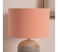Pacific Lifestyle 50Cm Coral Linen Drum Table Lampshade Modern Cylinder Floor Lamp Shade
