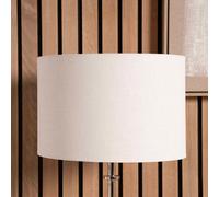 Pacific Lifestyle 50Cm White Linen Drum Table Lampshade Self Lined Cylinder Floor Lamp Shade