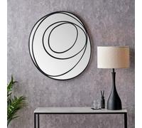 Pacific Lifestyle Abstract Black Metal Swirl Wall Mirror