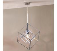 Pacific Lifestyle Alessio Shiny Nickel Metal Cube Pendant