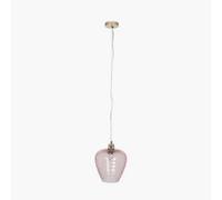 Pacific Lifestyle Almada Textured Rose Coloured Glass Electrified Pendant