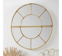 Pacific Lifestyle Antique Gold Metal 2 Half Moon Section Wall Mirror