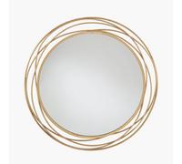 Pacific Lifestyle Antique Gold Metal Swirl Round Wall Mirror