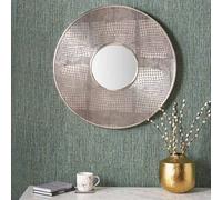 Pacific Lifestyle Antique Silver Metal Round Wall Mirror