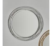 Pacific Lifestyle Antique Silver Metal Swirl Round Wall Mirror
