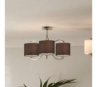 Pacific Lifestyle Arcadia Silver Metal Curved 3 Arm Semi Flush Pendant