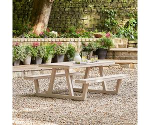 Pacific Lifestyle Aruba Picnic Table And Bench Grey Metal Outdoor Bench Set For 4